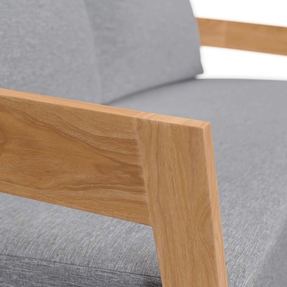 Brisbane Teak Wood Outdoor Patio Loveseat. Picture 6
