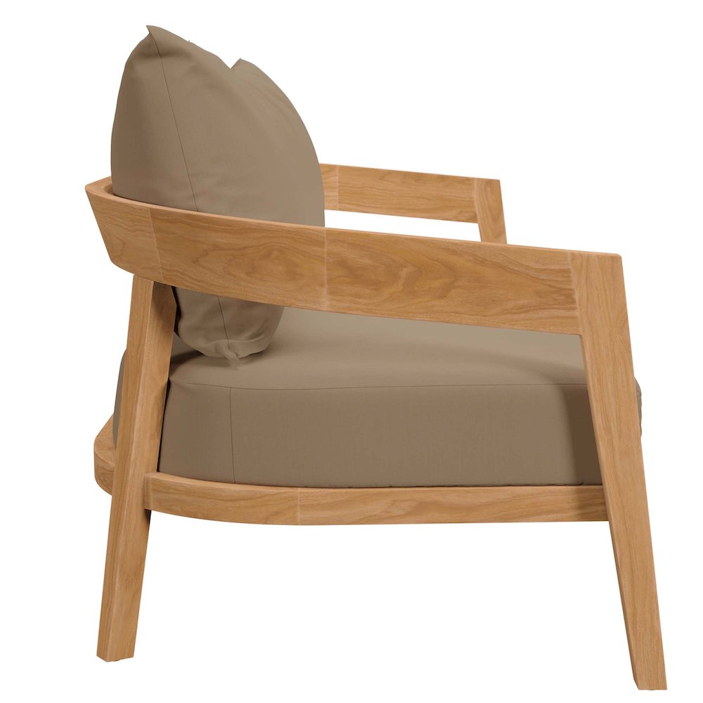 Brisbane Teak Wood Outdoor Patio Loveseat. Picture 3