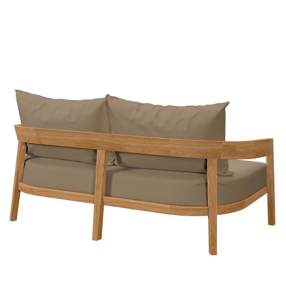 Brisbane Teak Wood Outdoor Patio Loveseat. Picture 4