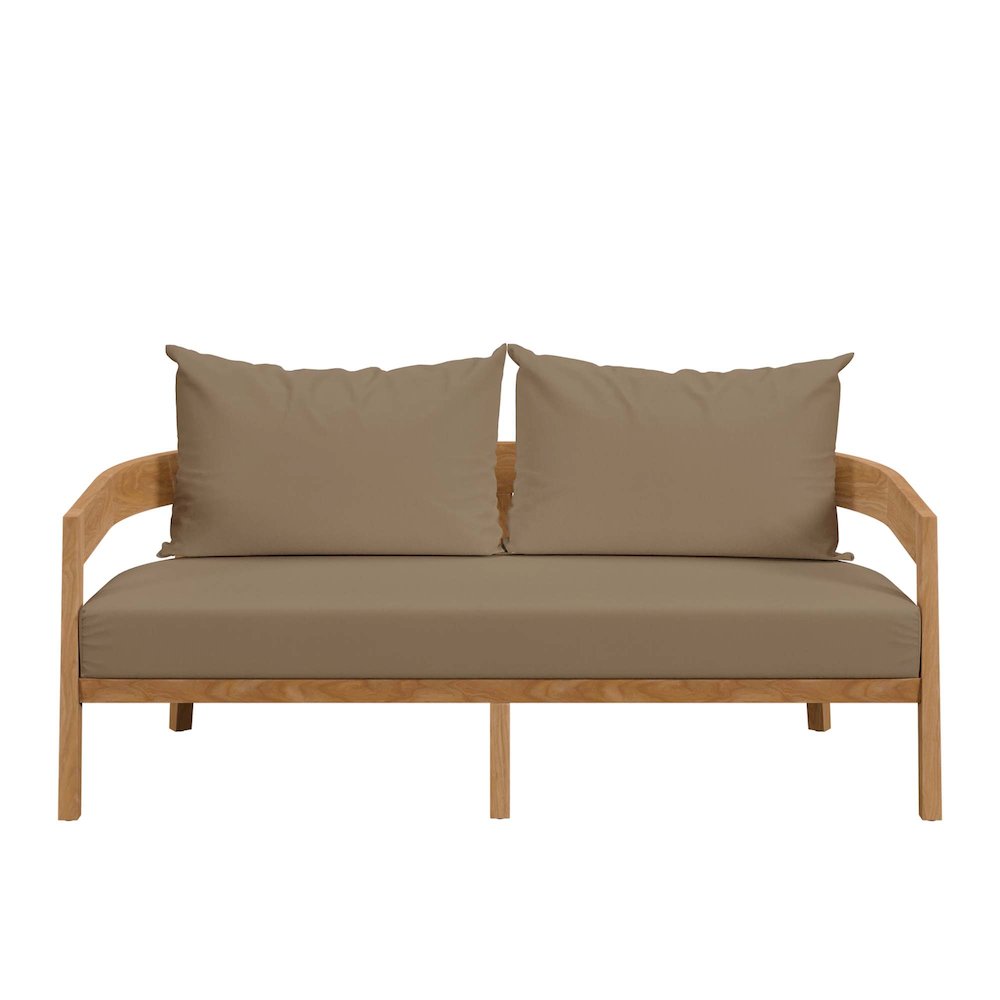 Brisbane Teak Wood Outdoor Patio Loveseat. Picture 5