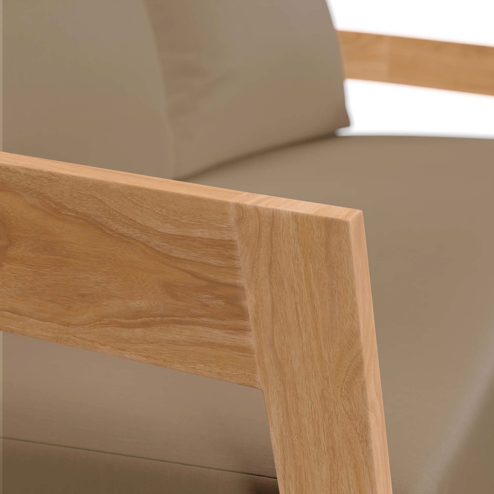 Brisbane Teak Wood Outdoor Patio Loveseat. Picture 6