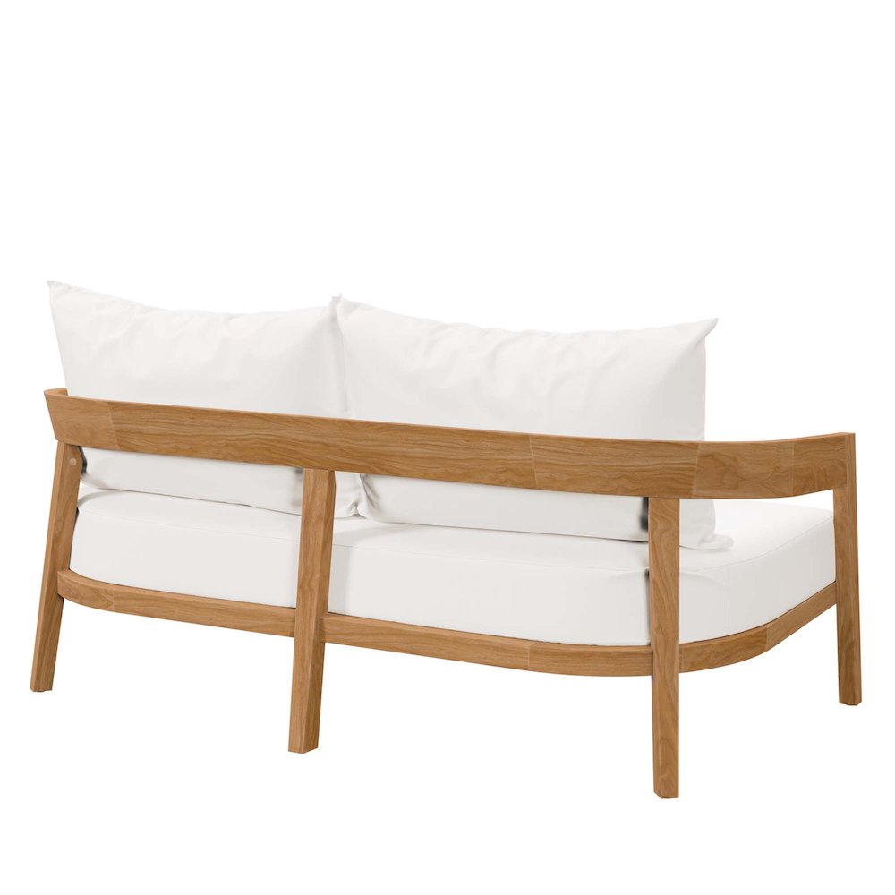 Brisbane Teak Wood Outdoor Patio Loveseat. Picture 4