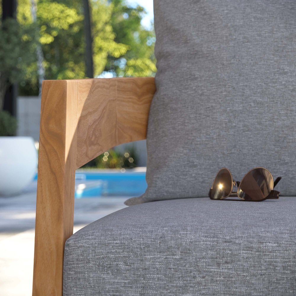 Brisbane Teak Wood Outdoor Patio Armchair. Picture 8
