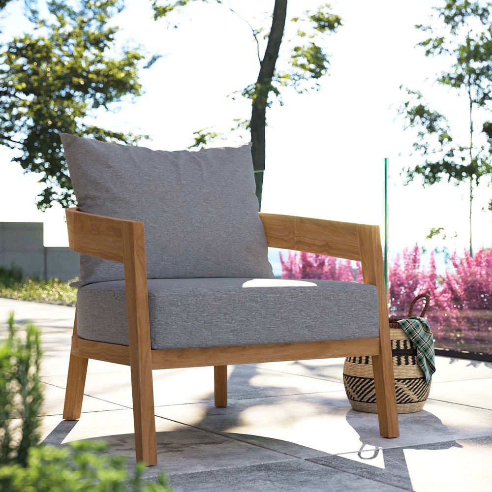 Brisbane Teak Wood Outdoor Patio Armchair. Picture 7