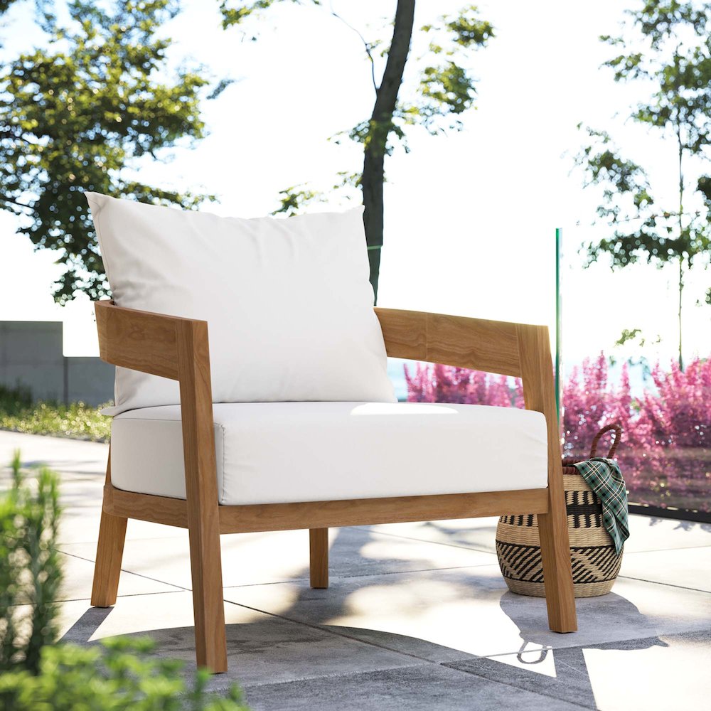 Brisbane Teak Wood Outdoor Patio Armchair. Picture 7