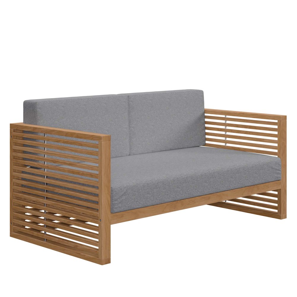 Carlsbad Teak Wood Outdoor Patio Loveseat. Picture 1