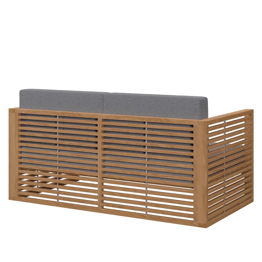 Carlsbad Teak Wood Outdoor Patio Loveseat. Picture 4