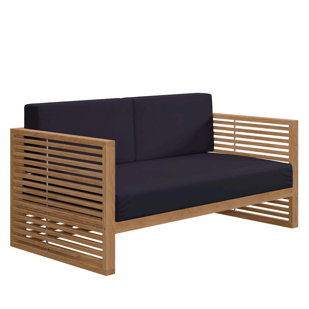 Carlsbad Teak Wood Outdoor Patio Loveseat. Picture 1