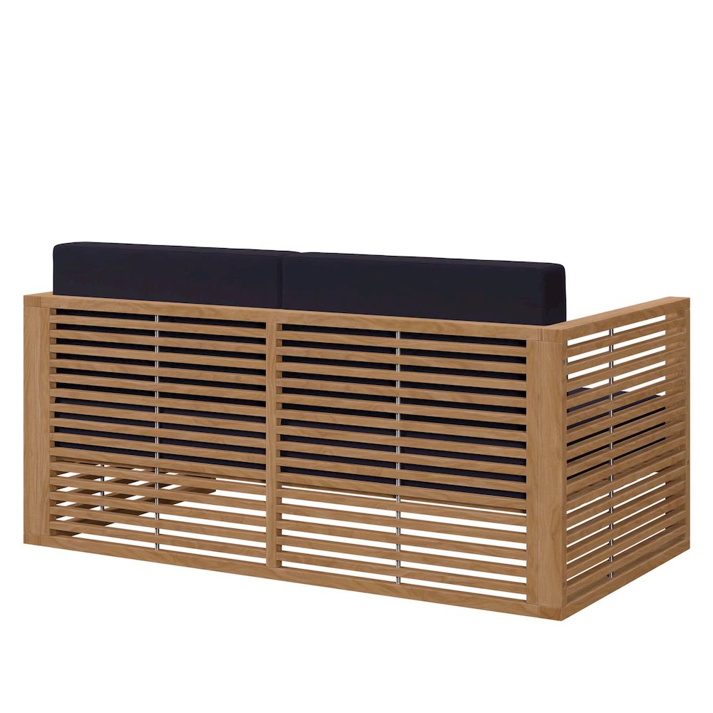 Carlsbad Teak Wood Outdoor Patio Loveseat. Picture 4