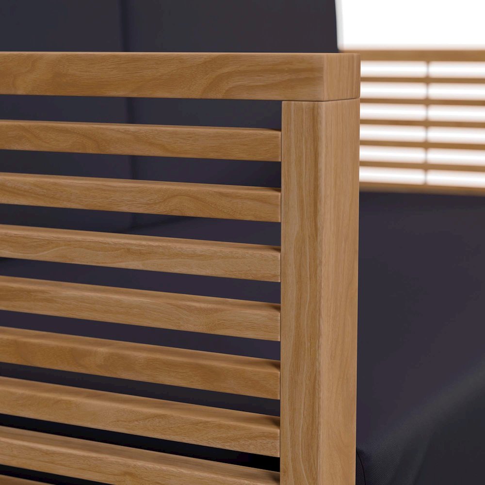 Carlsbad Teak Wood Outdoor Patio Loveseat. Picture 6