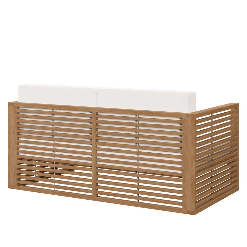 Carlsbad Teak Wood Outdoor Patio Loveseat. Picture 4