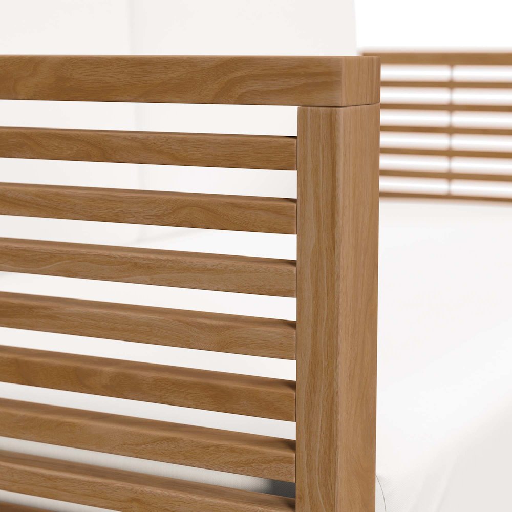 Carlsbad Teak Wood Outdoor Patio Loveseat. Picture 6
