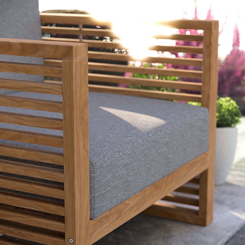 Carlsbad Teak Wood Outdoor Patio Armchair. Picture 8