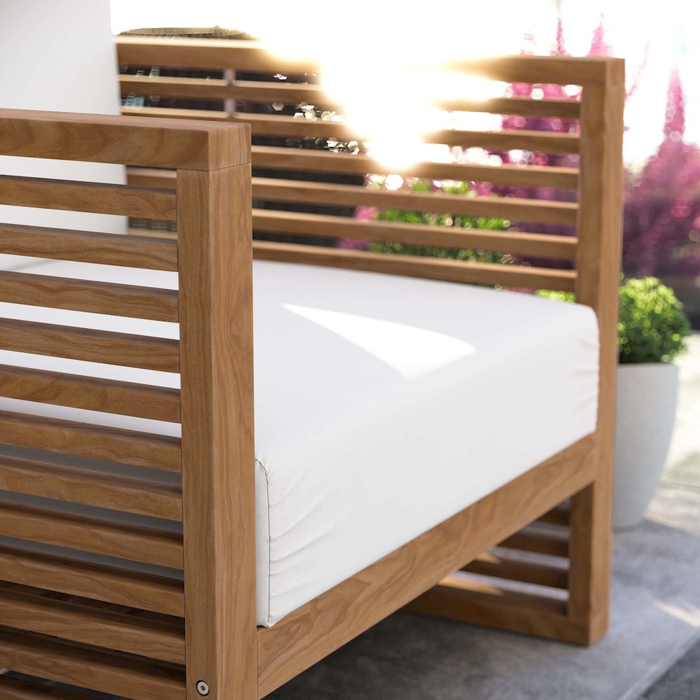 Carlsbad Teak Wood Outdoor Patio Armchair. Picture 8