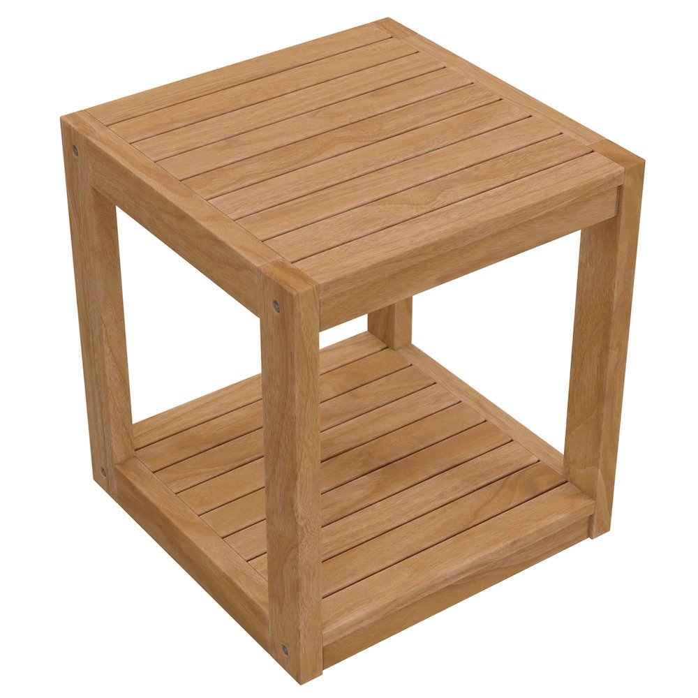 Carlsbad Teak Wood Outdoor Patio Side Table. Picture 4