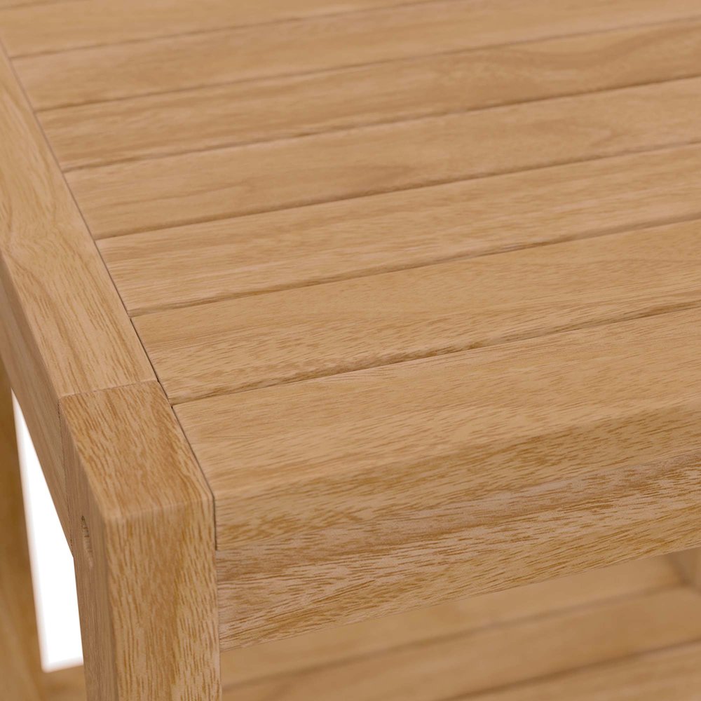 Carlsbad Teak Wood Outdoor Patio Side Table. Picture 6