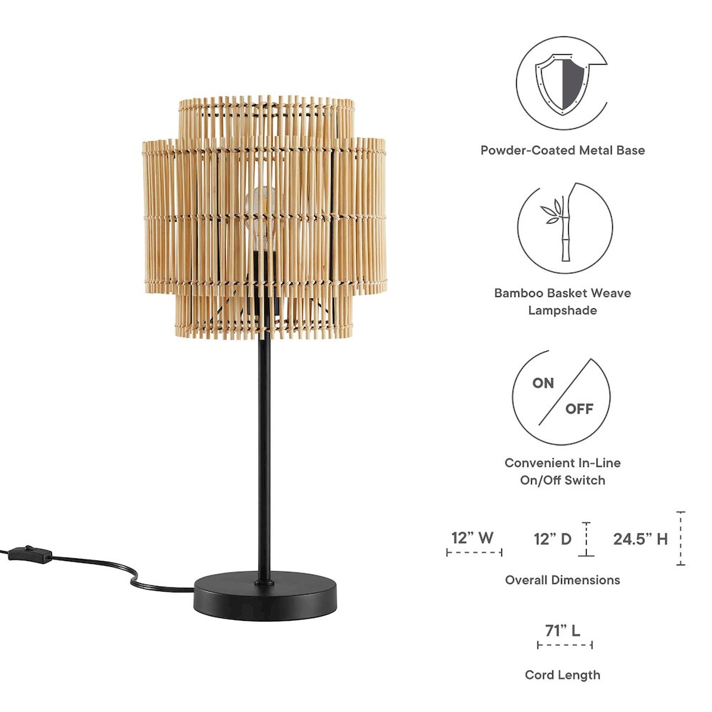 Nourish Bamboo Table Lamp. Picture 2