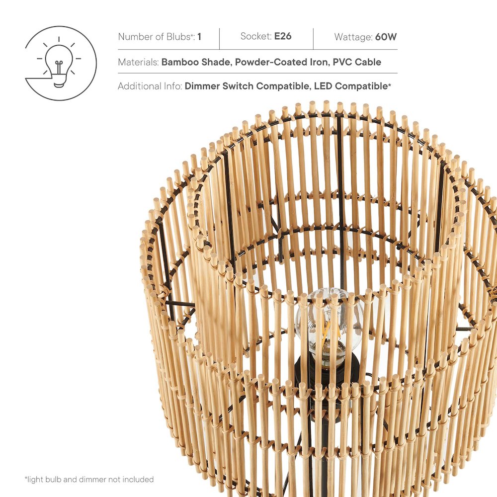 Nourish Bamboo Table Lamp. Picture 3