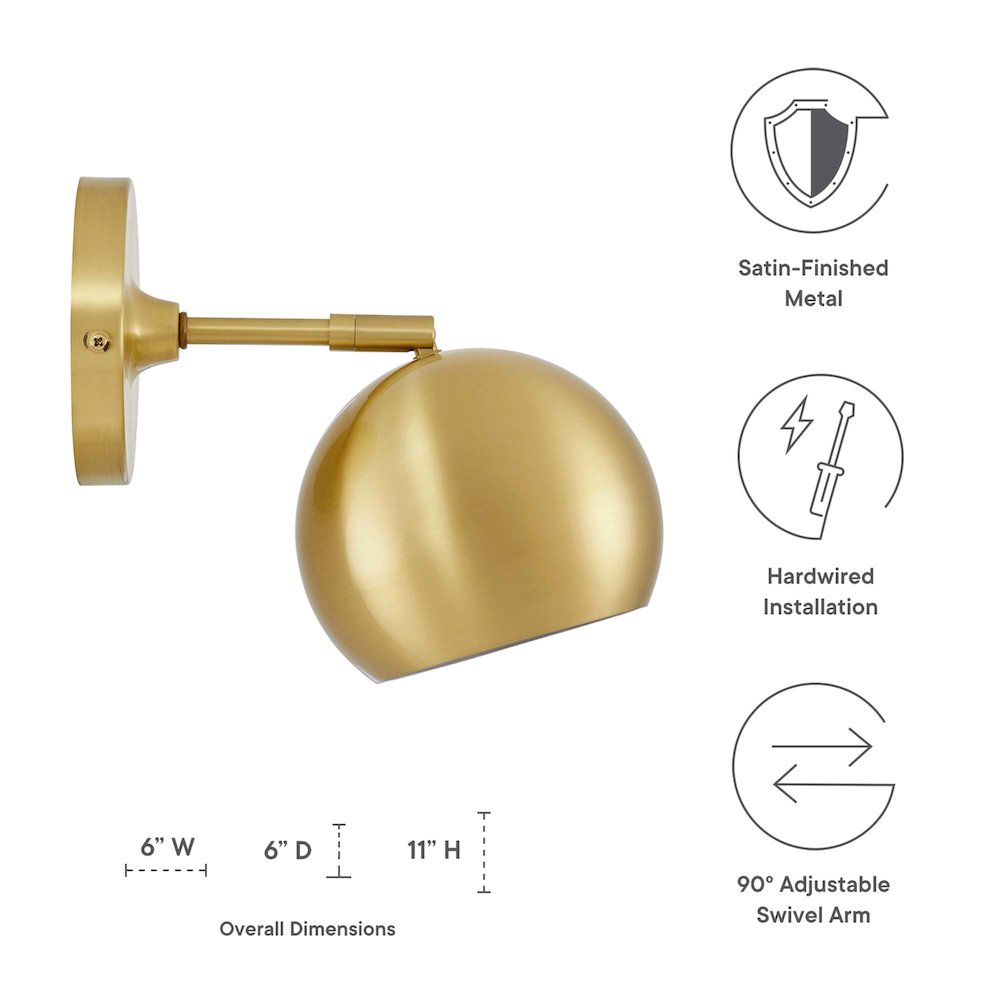 Chalice 4" Swing-Arm Metal Wall Sconce. Picture 2