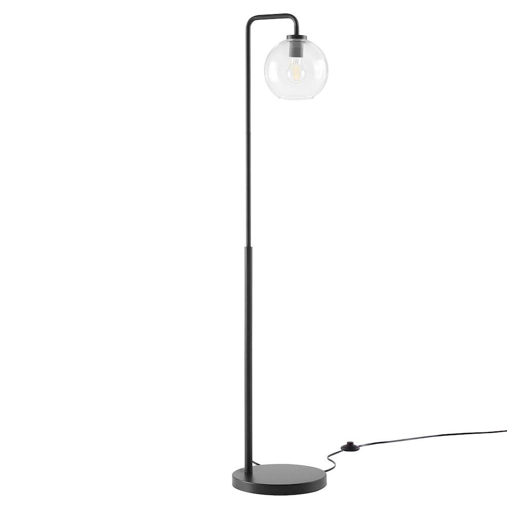 Silo Glass Globe Glass and Metal Floor Lamp. Picture 1