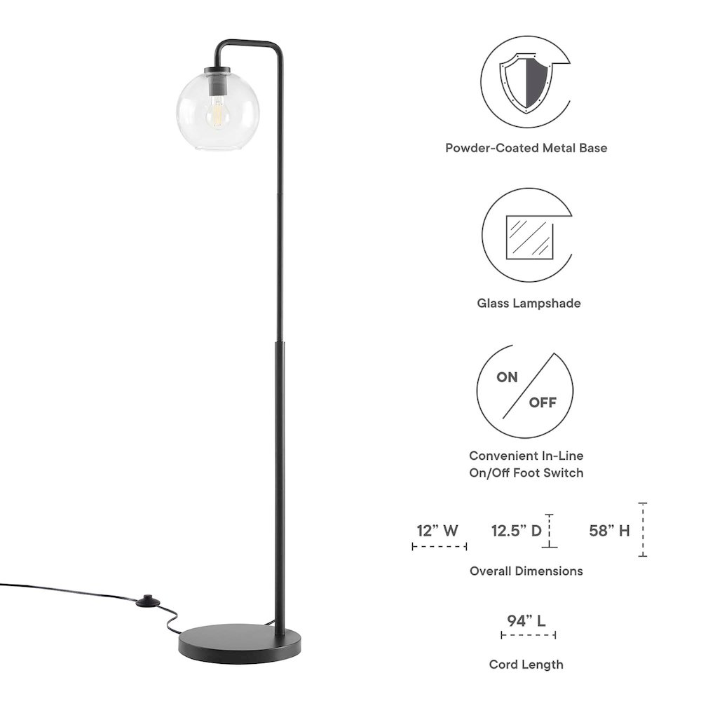 Silo Glass Globe Glass and Metal Floor Lamp. Picture 2