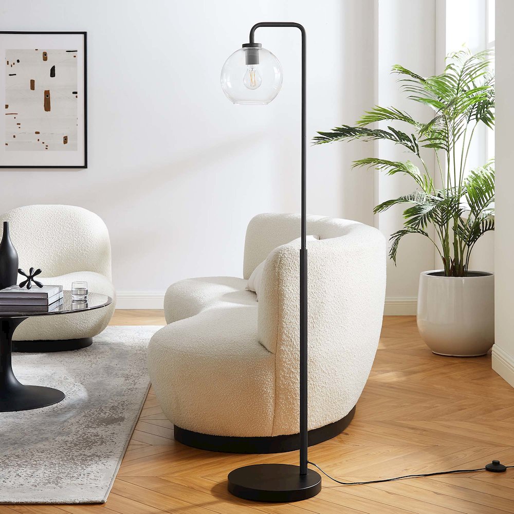 Silo Glass Globe Glass and Metal Floor Lamp. Picture 8