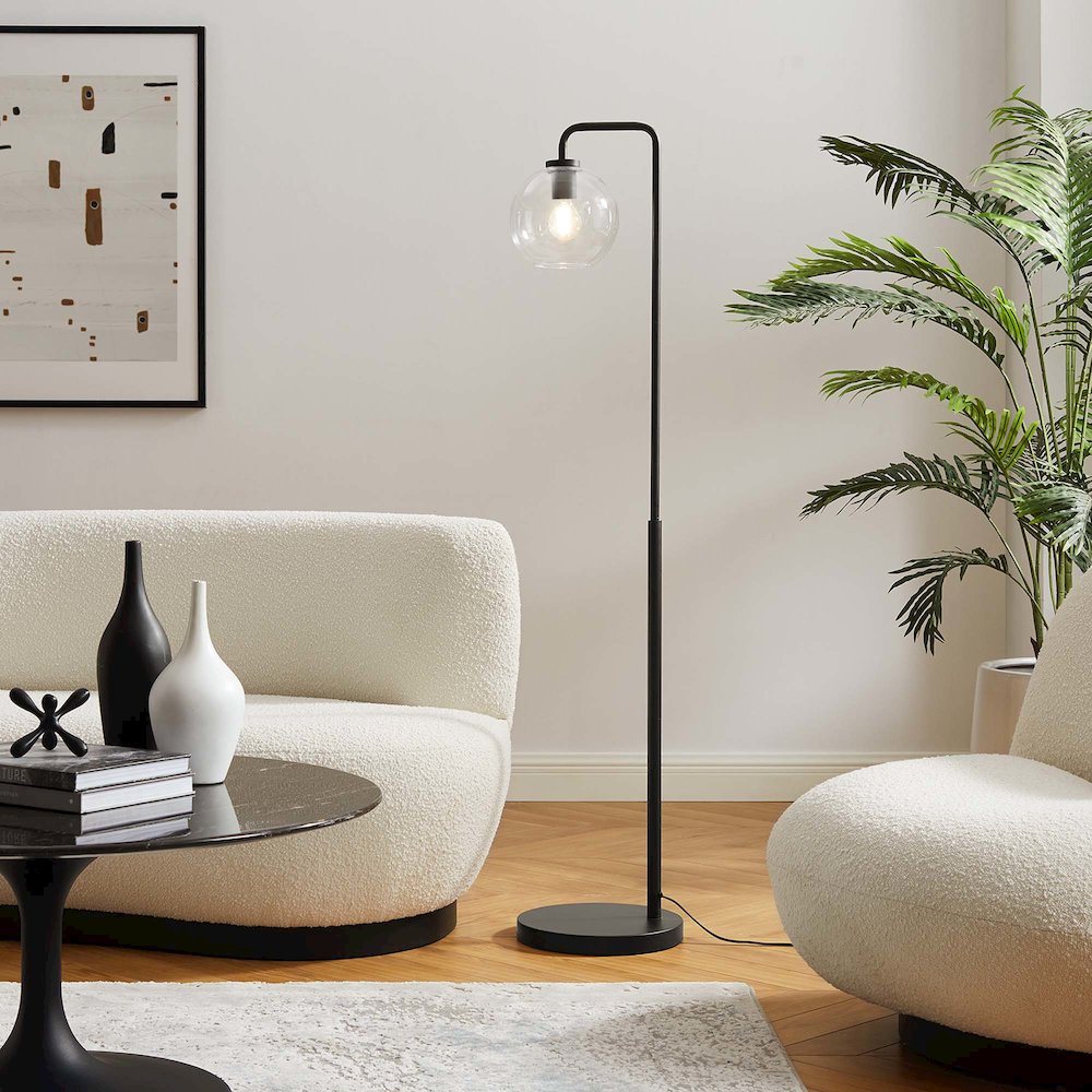 Silo Glass Globe Glass and Metal Floor Lamp. Picture 9