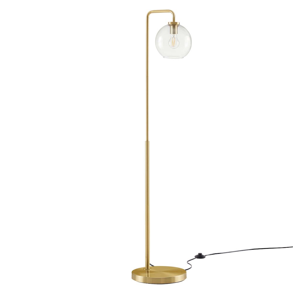 Silo Glass Globe Glass and Metal Floor Lamp. Picture 1