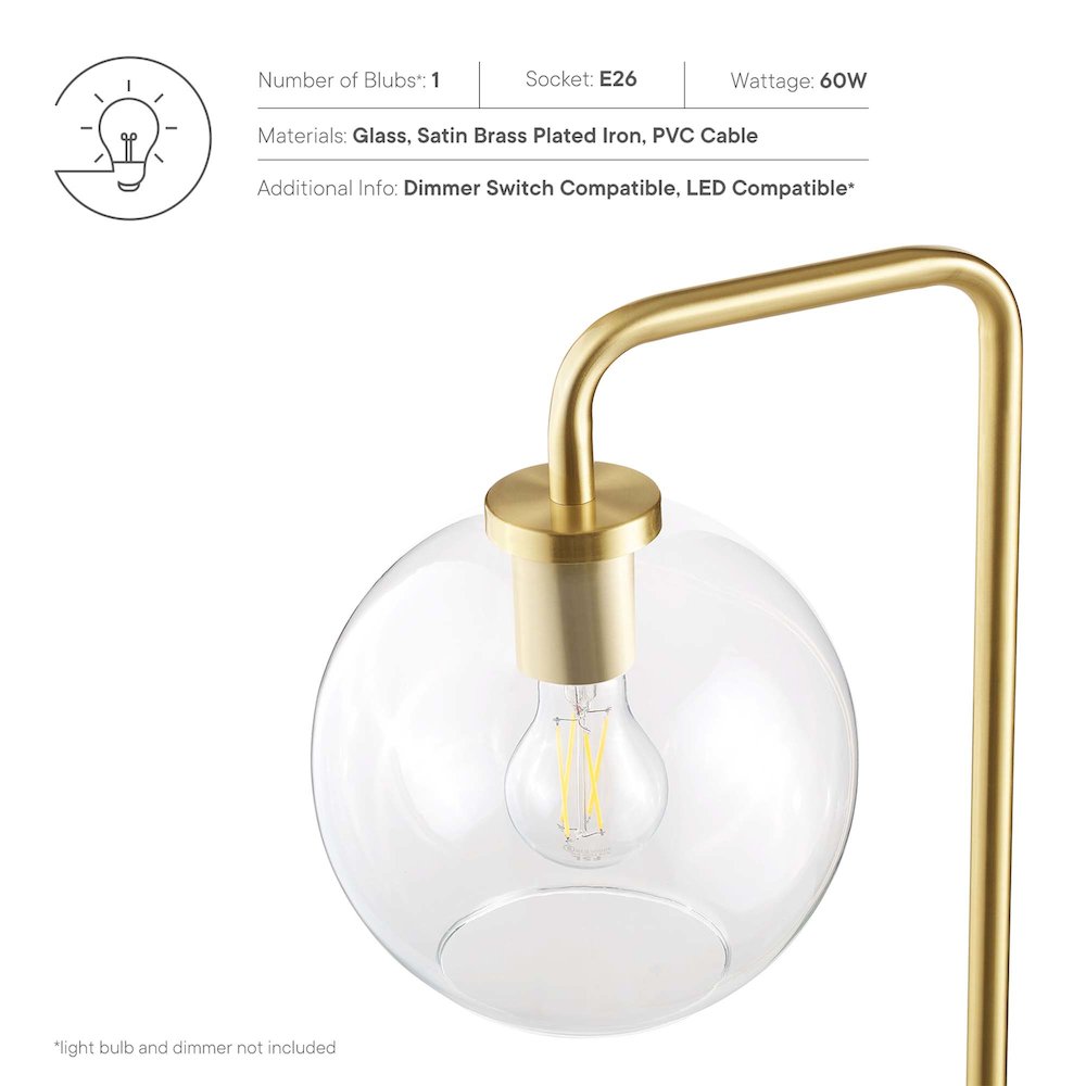 Silo Glass Globe Glass and Metal Floor Lamp. Picture 3