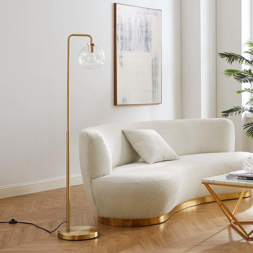 Silo Glass Globe Glass and Metal Floor Lamp. Picture 8
