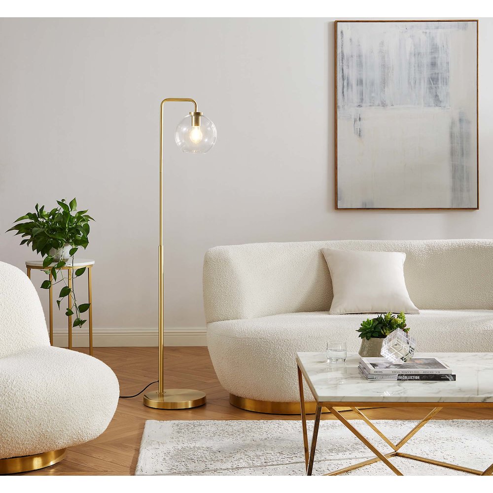 Silo Glass Globe Glass and Metal Floor Lamp. Picture 9