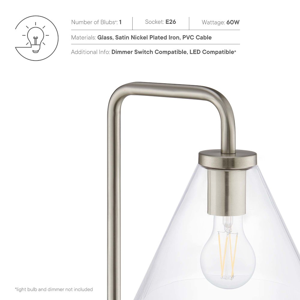 Element Transparent Glass Glass and Metal Floor Lamp. Picture 3