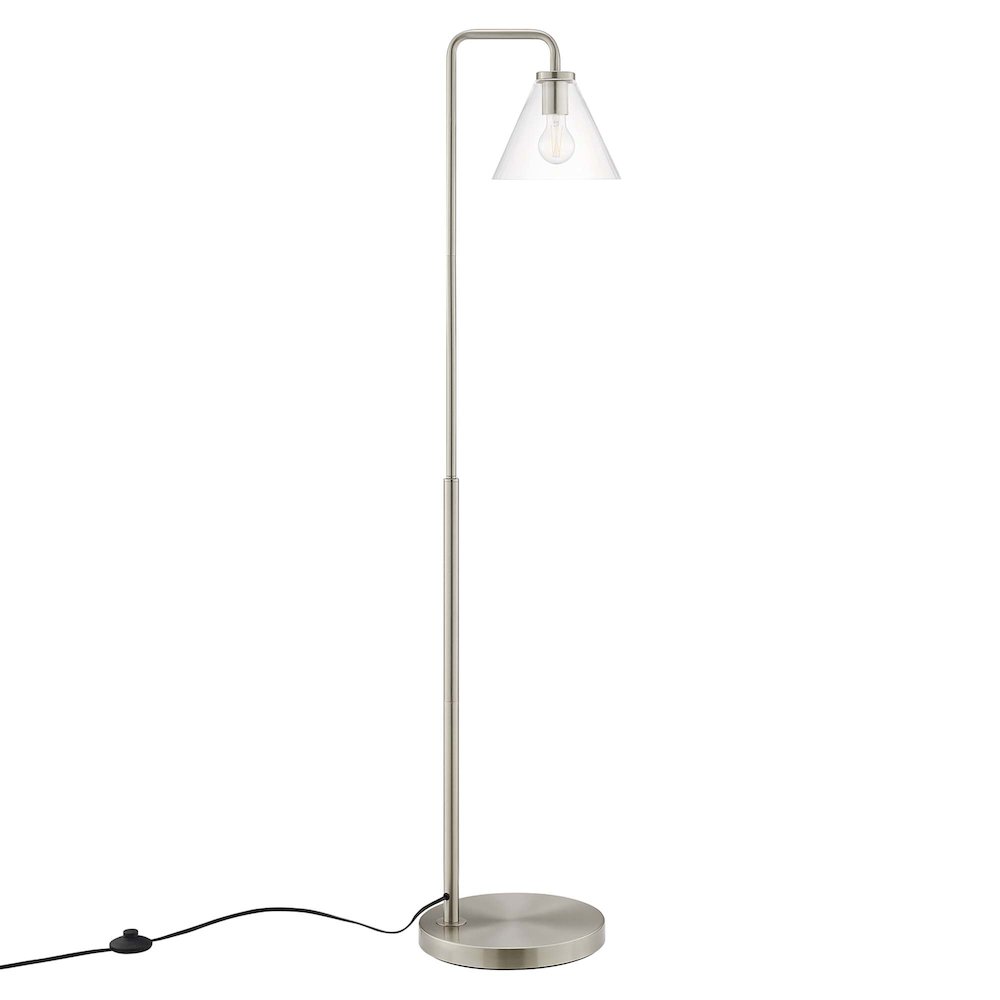 Element Transparent Glass Glass and Metal Floor Lamp. Picture 4