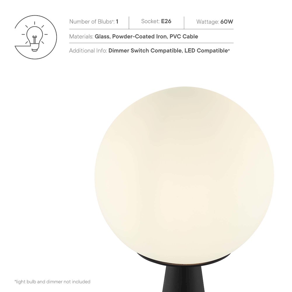 Apex Glass Globe Glass Table Lamp. Picture 3