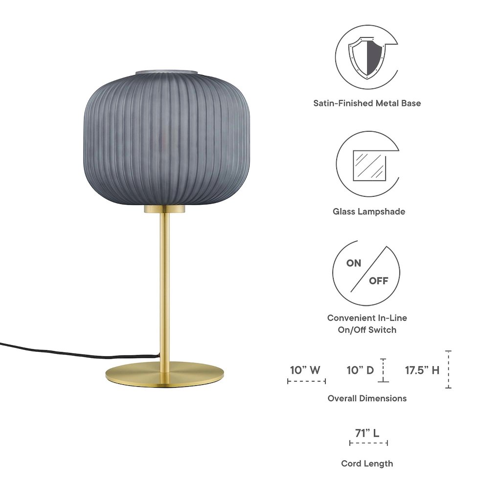 Reprise Glass Sphere Glass and Metal Table Lamp. Picture 2