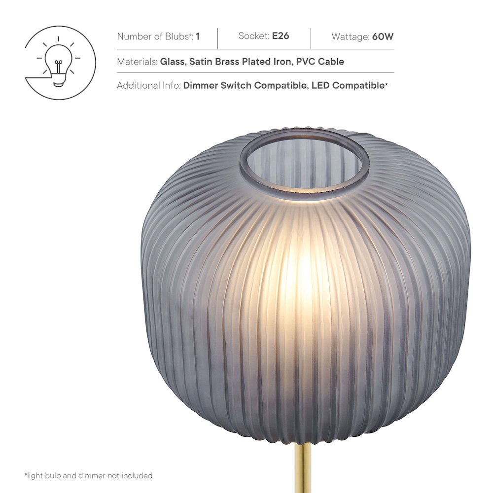 Reprise Glass Sphere Glass and Metal Table Lamp. Picture 3