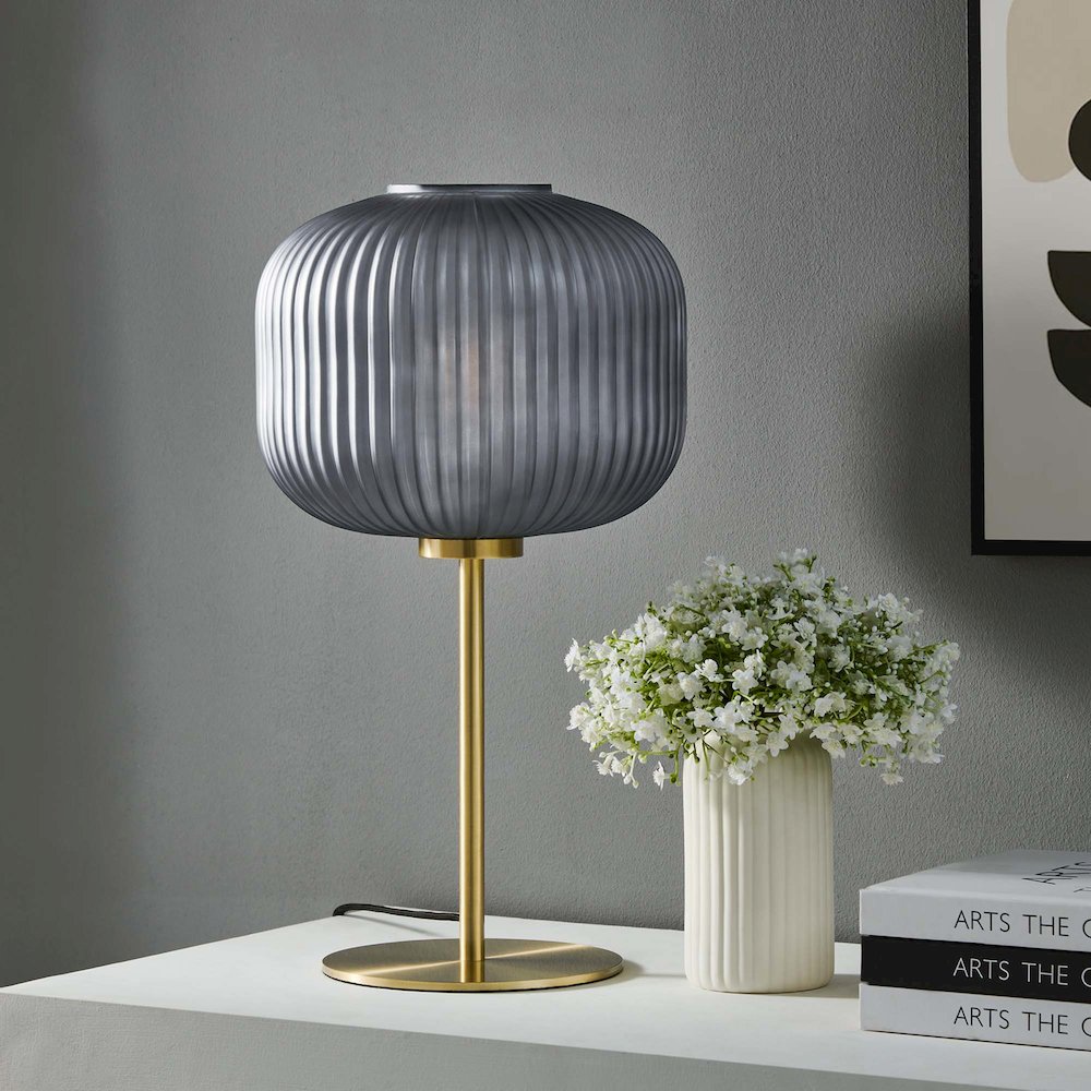 Reprise Glass Sphere Glass and Metal Table Lamp. Picture 6