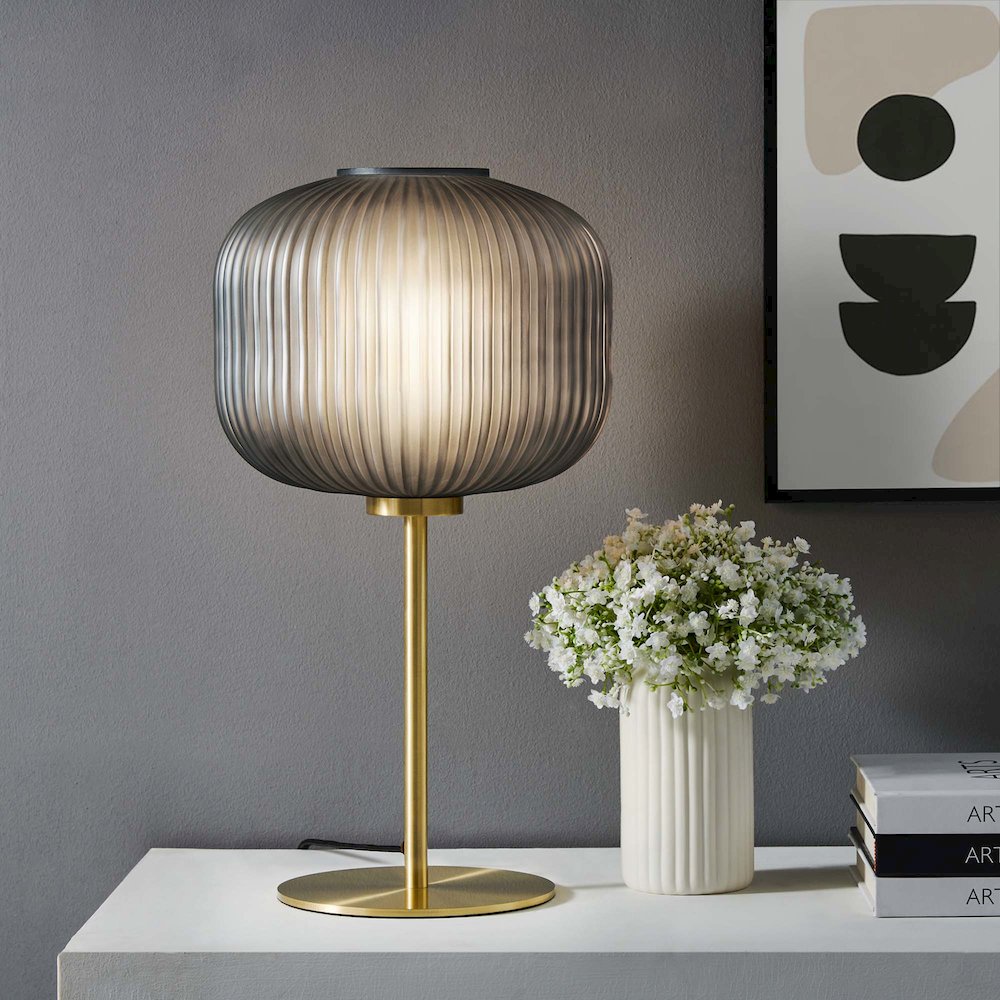 Reprise Glass Sphere Glass and Metal Table Lamp. Picture 7