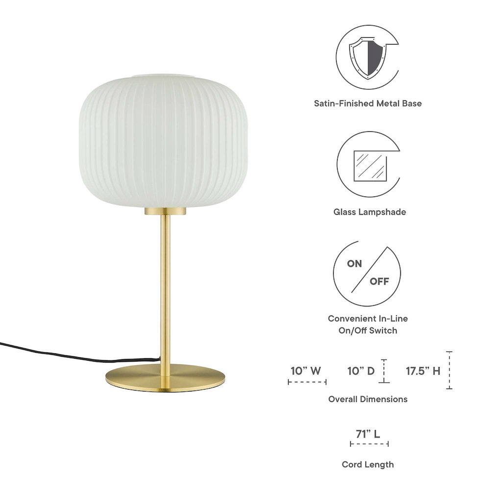Reprise Glass Sphere Glass and Metal Table Lamp. Picture 2