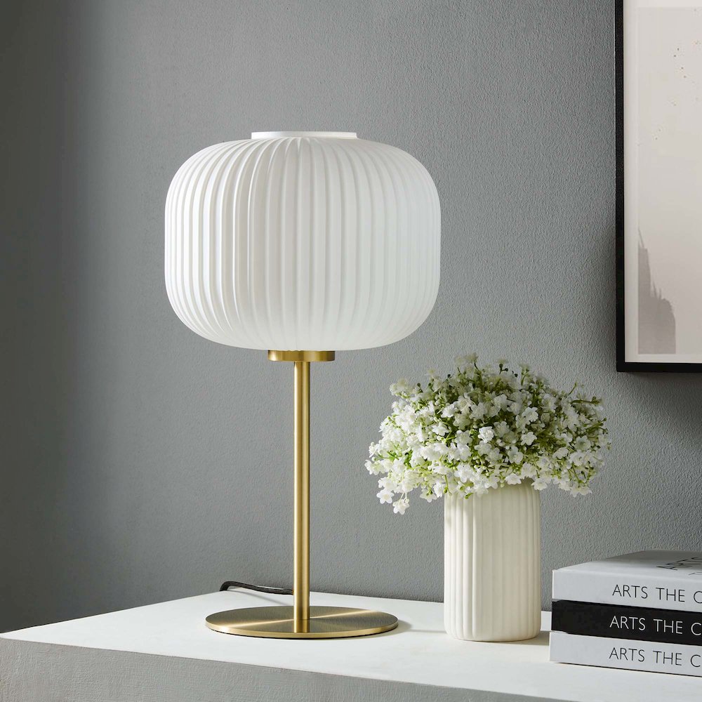 Reprise Glass Sphere Glass and Metal Table Lamp. Picture 7