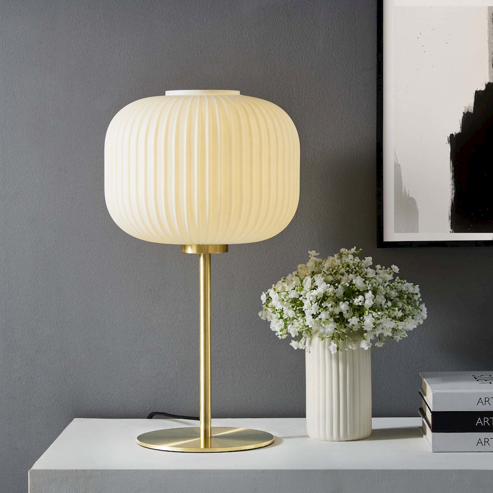 Reprise Glass Sphere Glass and Metal Table Lamp. Picture 8