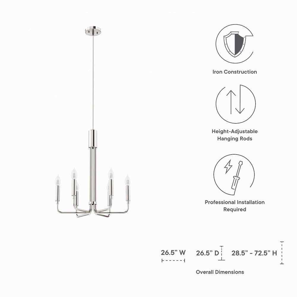 Rekindle 6-Light Chandelier. Picture 3
