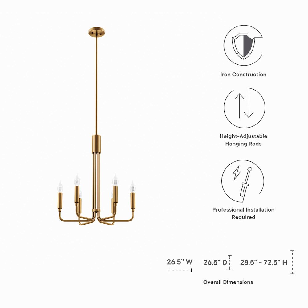 Rekindle 6-Light Chandelier. Picture 3