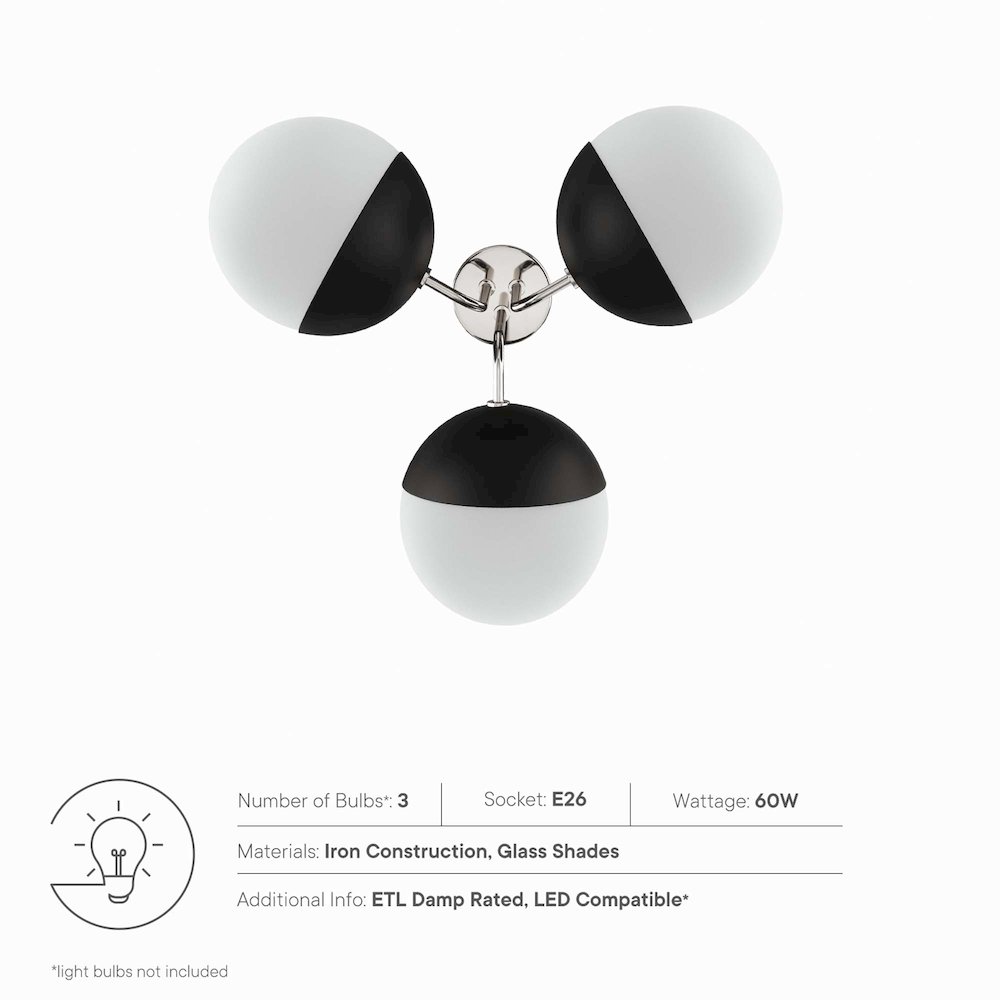 Stellar 3-Light Semi-Flush Ceiling Light. Picture 3
