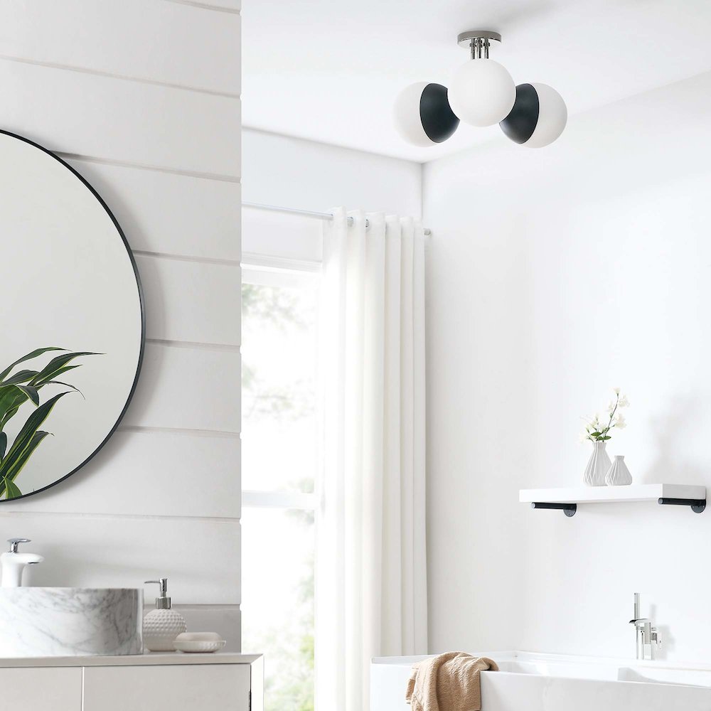 Stellar 3-Light Semi-Flush Ceiling Light. Picture 9