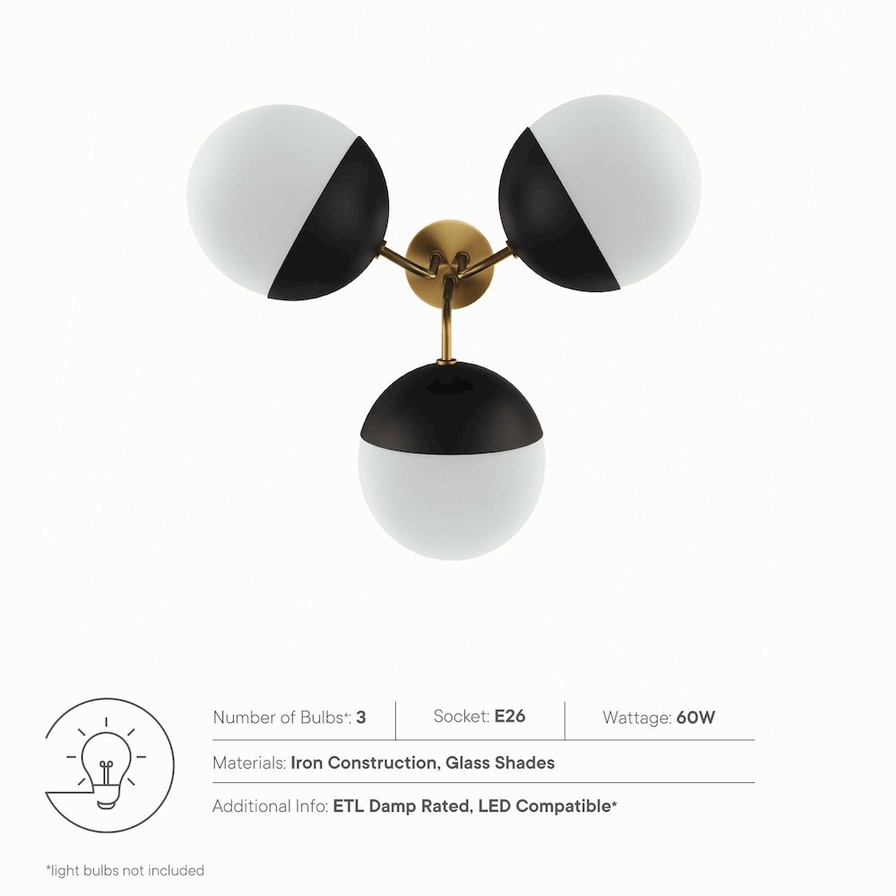 Stellar 3-Light Semi-Flush Ceiling Light. Picture 3