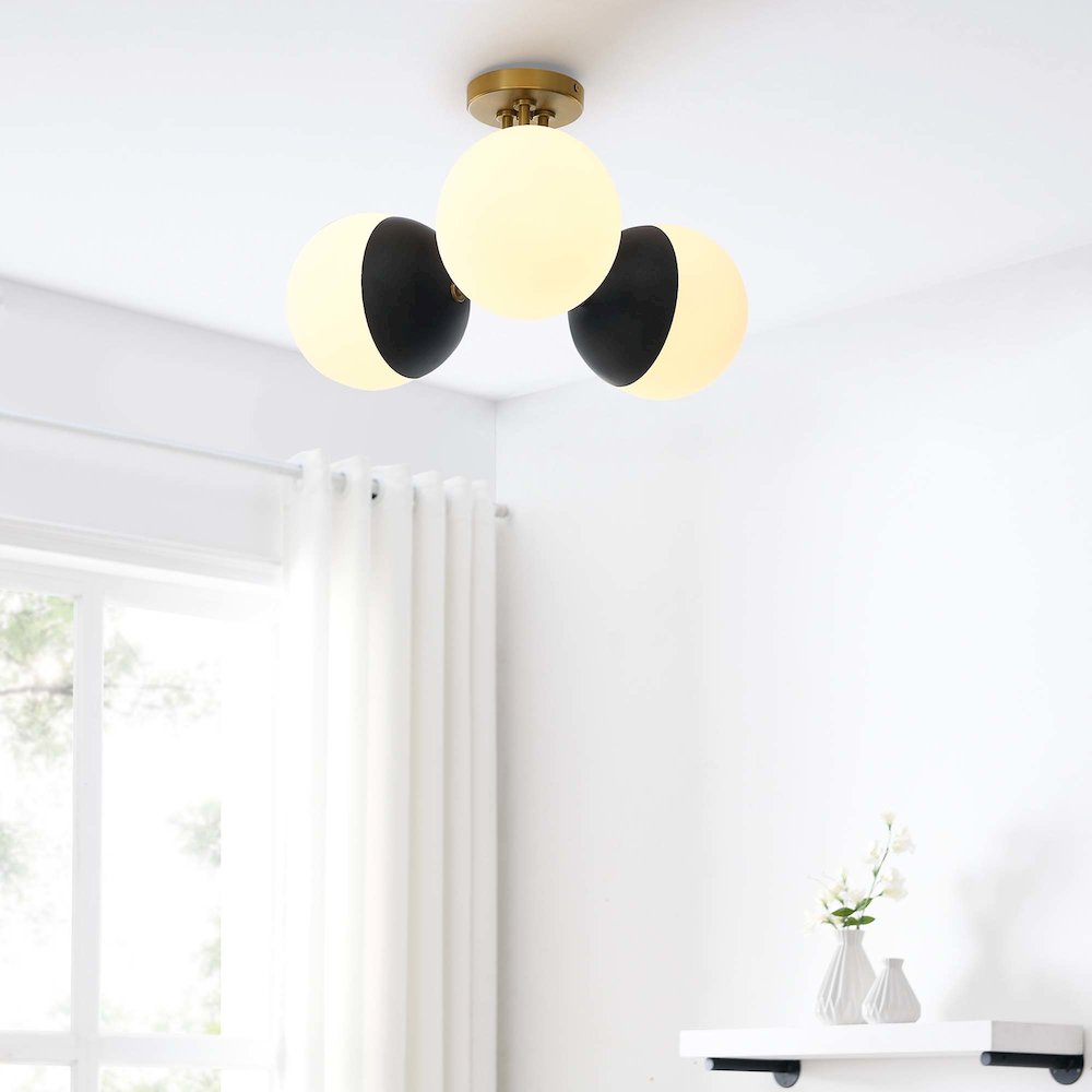 Stellar 3-Light Semi-Flush Ceiling Light. Picture 8