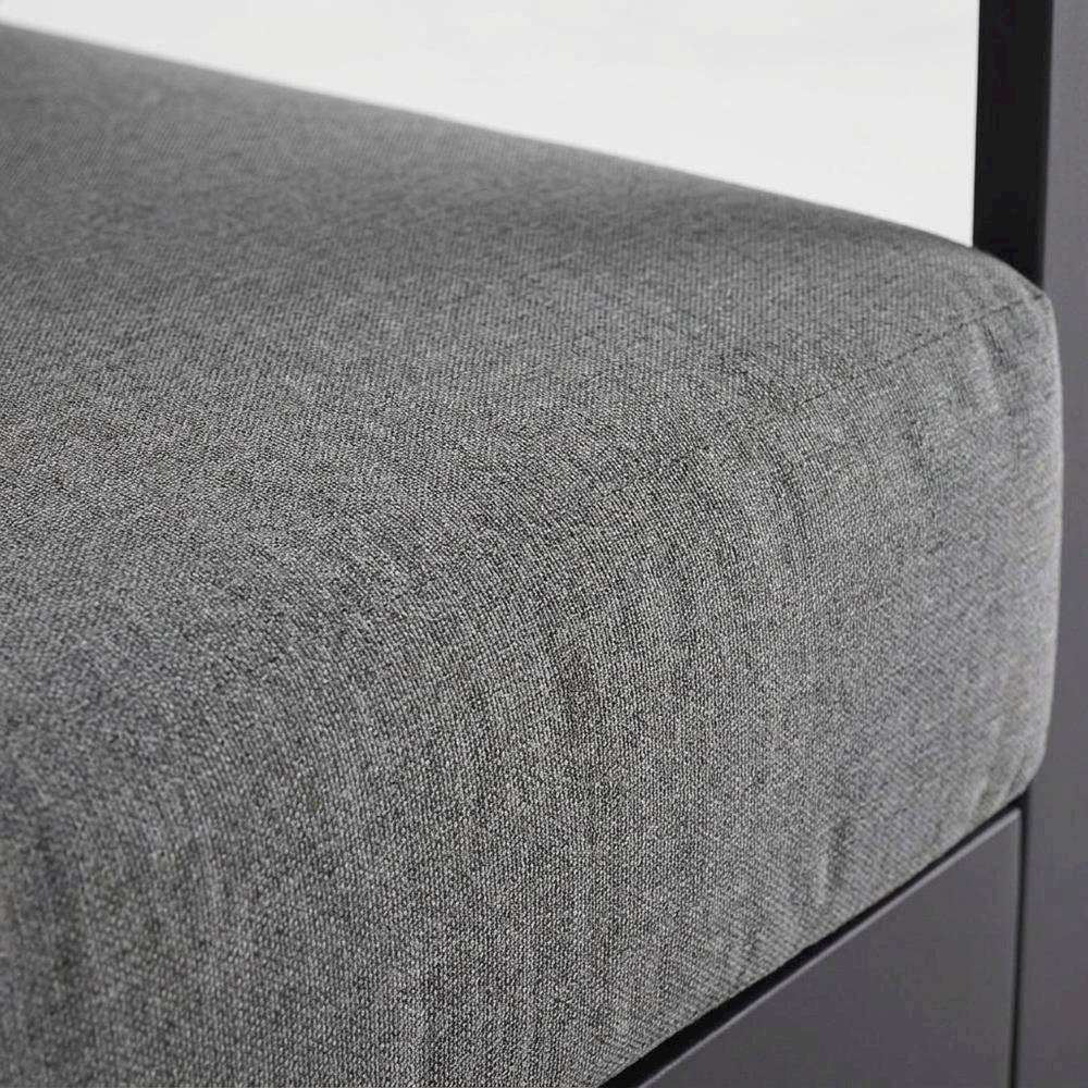 Powder-Coated Aluminum Patio Armchair with Cushions, Gray Charcoal. Picture 6