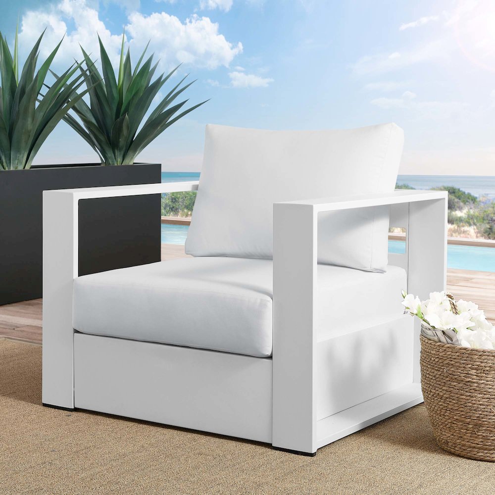Tahoe Outdoor Patio Powder-Coated Aluminum Armchair. Picture 7