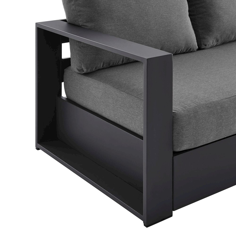 Tahoe Outdoor Patio Powder-Coated Aluminum Sofa. Picture 6